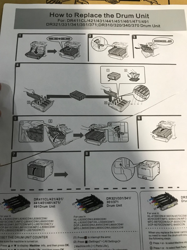 Photo 6 of DR431CL Drum Unit Replacement Compatible with Brother Printer HL-L8260CDW HL-L8360CDW HL-L8360CDWT HL-L8360CDWMT MFC-L8610CDW MFC-L8900CDW, 30000 Page Yield, Replace# DR-431CL