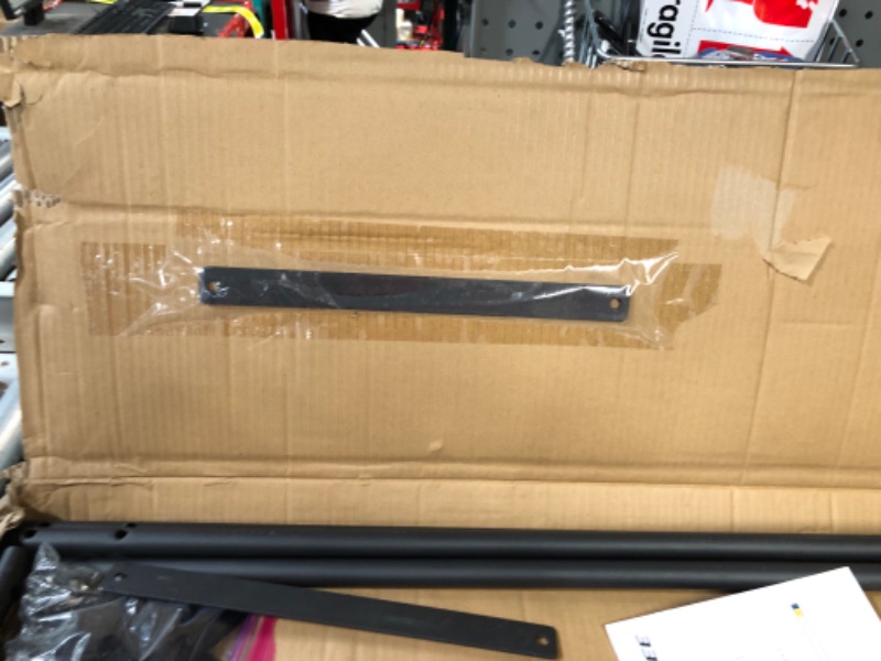 Photo 1 of TMEE 8ft Firewood Rack Outdoor Heavy Duty Log Rack Firewood Storage Rack Holder Steel Tubular Easy Assemble Fire Wood Rack for Patio Kindling Logs Storage Steel Tubular Wood Pile Rack Tool Black (8ft)