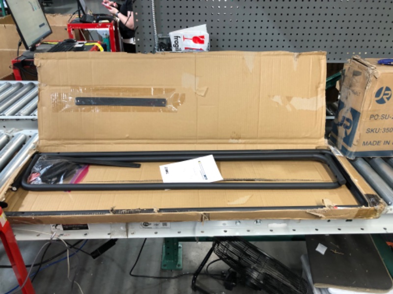 Photo 1 of TMEE 8ft Firewood Rack Outdoor Heavy Duty Log Rack Firewood Storage Rack Holder Steel Tubular Easy Assemble Fire Wood Rack for Patio Kindling Logs Storage Steel Tubular Wood Pile Rack Tool Black (8ft)