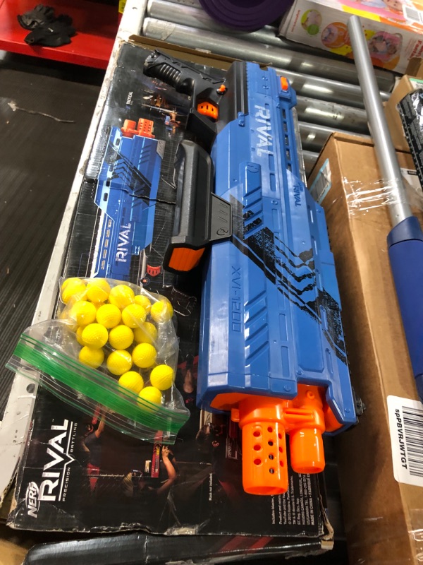 Photo 4 of (FOR PARTS ONLY) Nerf Rival Atlas XVI-1200 Blaster Toy, Blue