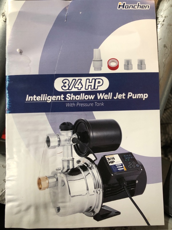 Photo 2 of ***SEE NOTES***Hanchen 3/4 HP 2-IN-1 Shallow Well Pump with Pressure Tank Automatic Booster System Stainless Steel Intelligent Jet Pump 790 GPH Self-Priming Pump with Anti-Freeze Touch Panel Control