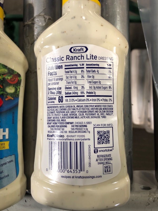 Photo 3 of *See Notes* THREE Kraft Dressing, Classic Ranch, Lite - 16 fl oz