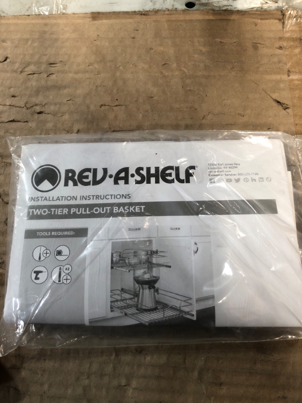 Photo 1 of **USED**
Rev-A-Shelf 2-Tier Metal Slide-Out Basket - 17.75-in W x 22-in D x 19-in H 59-18SC-2-5