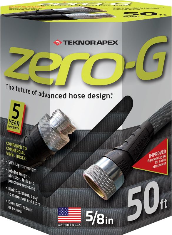 Photo 1 of Zero-G 4001-50 Lightweight, Ultra Flexible, Durable, Kink-Free Garden Hose, 5/8-Inch by 50-Feet,Black