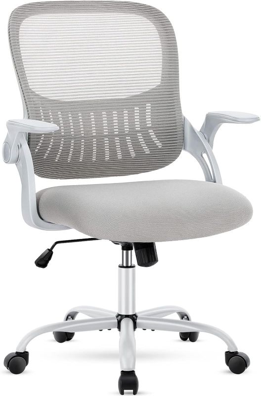 Photo 1 of Office Chair, Desk Chair, Ergonomic Home Office Desk Chairs, Computer Chair with Flip up Armrests, Mesh Desk Chairs with Wheels, Mid-Back Task Chair with Ergonomic Lumbar Support