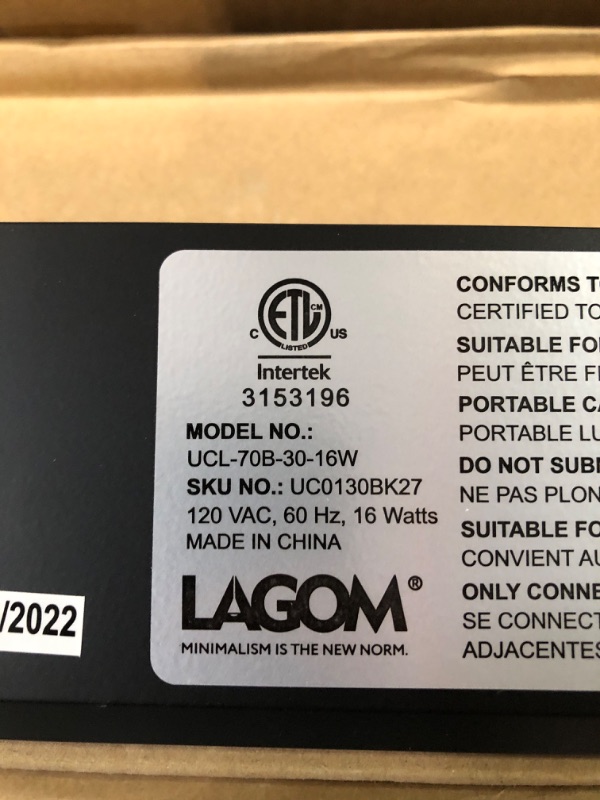 Photo 5 of *See Notes* LAGOM 30" Direct Wire Dimmable LED Under Cabinet Lights, Selectable 2700K/4000K/5000K, Selectable Brightness, Black Finish, UC0130BK27 Black 30-inch