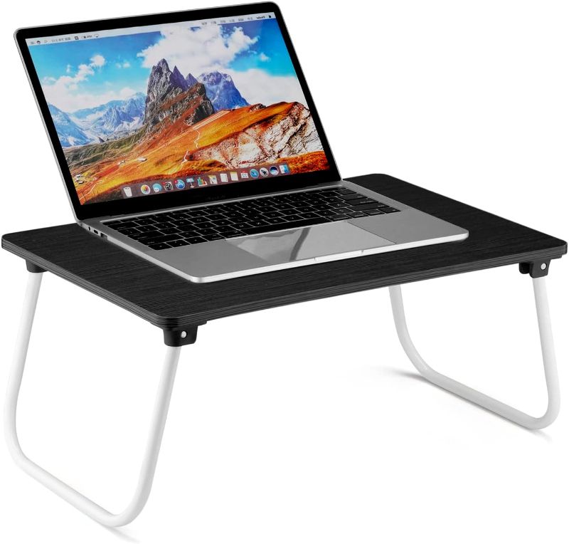 Photo 1 of Ruxury Folding Lap Desk Laptop Stand Bed Desk Table Tray, Breakfast Serving Tray, Portable & Lightweight Mini Table, Lap Tablet Desk for Sofa Couch Floor - Black