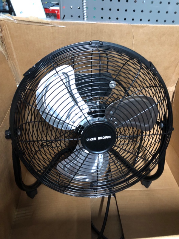 Photo 1 of KEN BROWN 14 Inch High Velocity Floor Fan 3-Speed 360° Adjustable Tilting Powerful Airflow for Home,Residential Use, Black