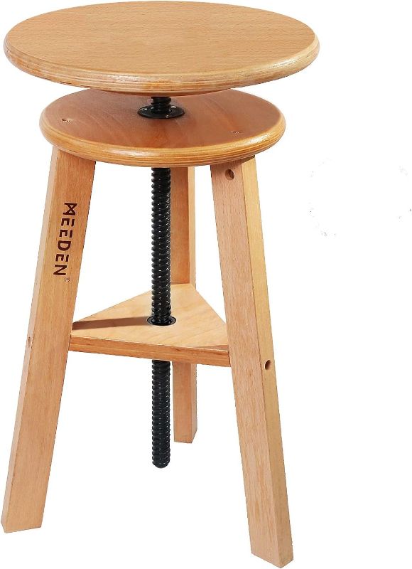 Photo 5 of 
MEEDEN Wooden Drafting Stool with Adjustable Height, Artist Stool,Office Studio Stool, Up to 220 Lbs,German Beech Wood, Perfect for Artists Studio,Home Use,Kitchen,Bars