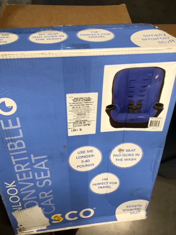 Photo 2 of Cosco Onlook 2-in-1 Convertible Car Seat, Rear-Facing 5-40 pounds and Forward-Facing 22-40 pounds and up to 43 inches, Vibrant Blue