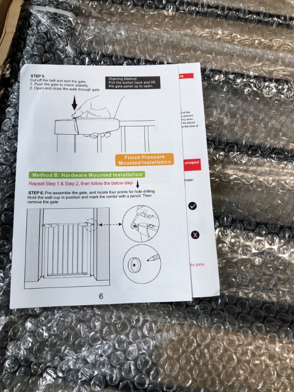 Photo 3 of Fairy Baby Extra Wide Baby Gate - Large Walk Through Safety Child Gates for Kid or Pet - Long Pressure Mounted Baby Gate 43.31"-46.06"