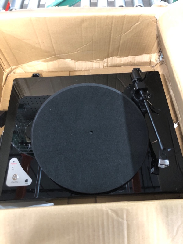 Photo 2 of **FOR PARTS ONLY** NON FUNCTIONAL**
Belt Drive Turntable with Bluetooth Connection, AT-3600L (Piano Black)