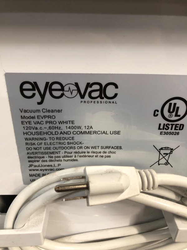 Photo 4 of *See Notes* (FOR PARTS) EyeVac PRO Touchless Vacuum - 1400 Watts Professional Vacuum with Active Infrared Sensors, High Efficiency Filtration, Bag-Less Canister (Designer White)