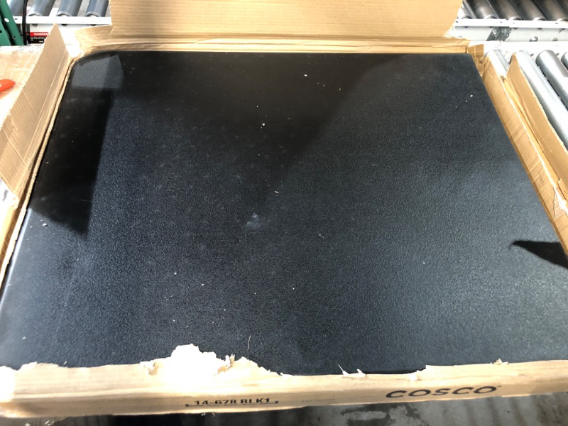 Photo 2 of * used * see images for damage * 
COSCO Deluxe 6 foot x 30 inch Fold-in-Half Blow Molded Folding Table, Black Black 6 Foot