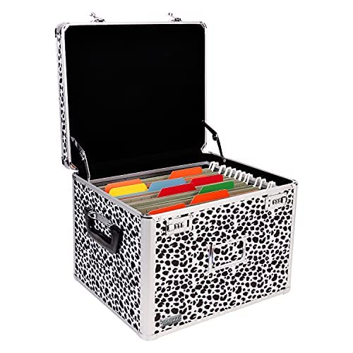 Photo 4 of Vaultz Locking File Storage Chest, Two-Handled, Black & White Leopard
