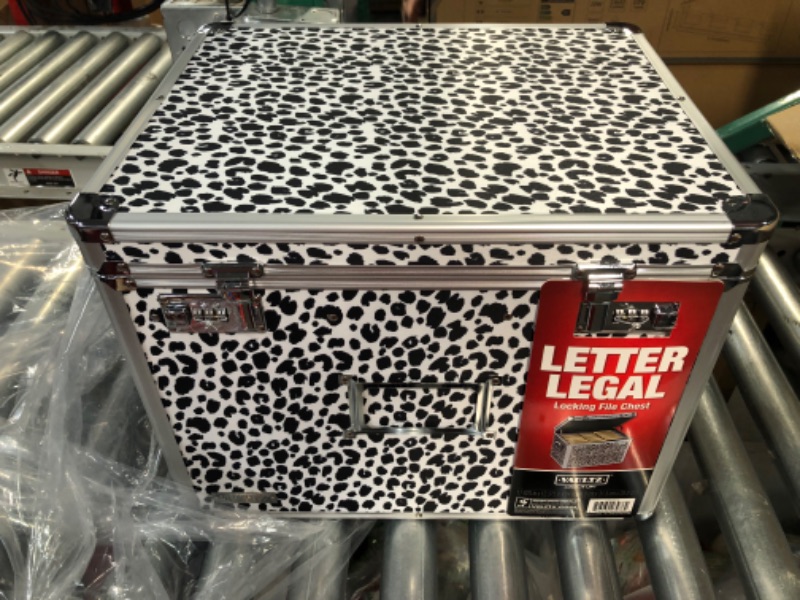 Photo 1 of Vaultz Locking File Storage Chest, Two-Handled, Black & White Leopard
