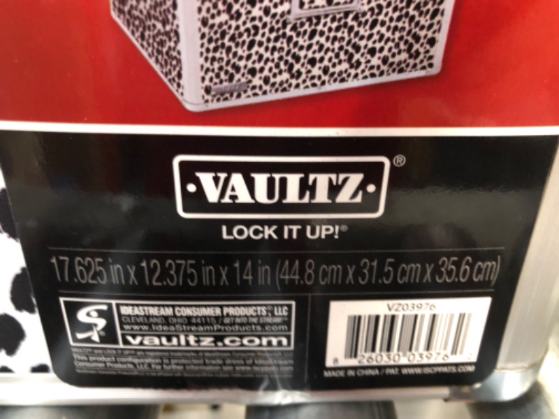 Photo 1 of Vaultz Locking File Storage Chest, Two-Handled, Black & White Leopard
