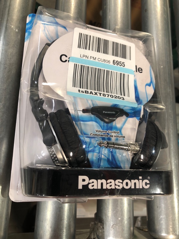 Photo 2 of Panasonic Stereo Headphones On Ear Headphones with XBS Port, Integrated Volume Controller and Lightweight Foldable Design - RP-HT227-K (Black & Silver) On Ear - With Volume Control