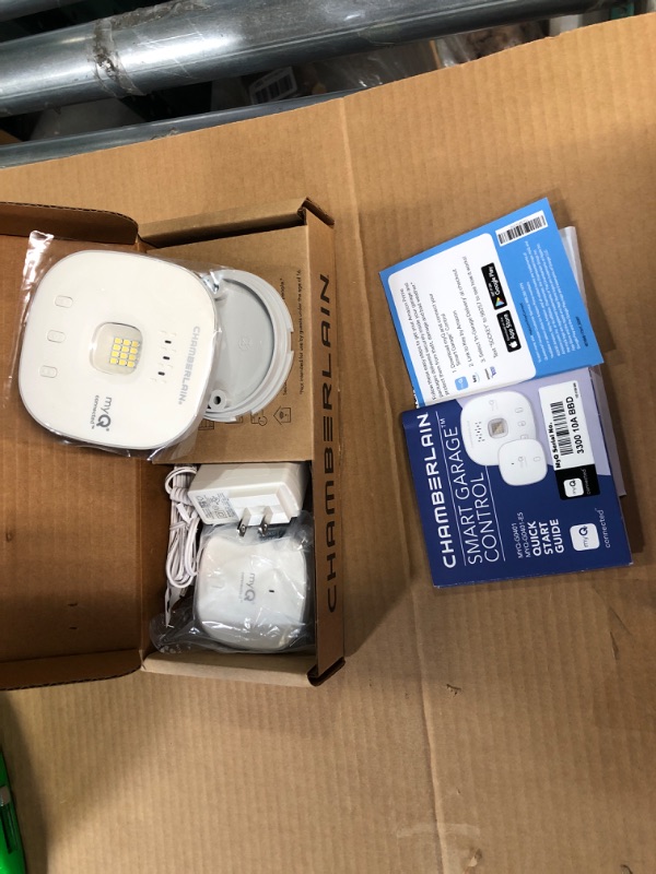 Photo 2 of myQ Chamberlain Smart Garage Control - Wireless Garage Hub and Sensor with Wifi & Bluetooth - Smartphone Controlled, myQ-G0401-ES, White myQ Smart Garage™ Control