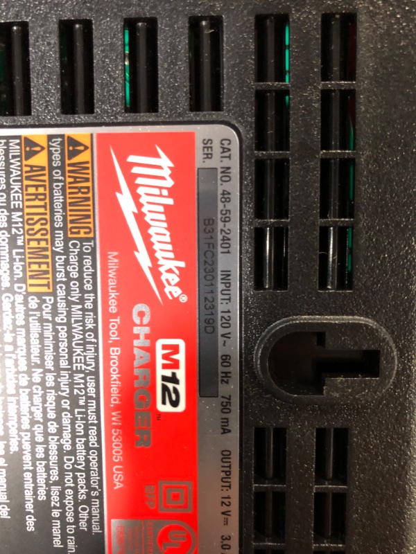 Photo 4 of Milwaukee M12 12-Volt Lithium-Ion 4.0 Ah and 2.0 Ah Battery Packs and Charger Starter Kit 48-59-2424