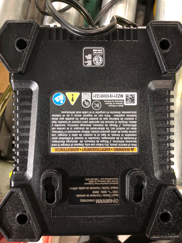 Photo 2 of RYOBI - 40V Lithium-Ion Rapid Charger - OP406AVNM