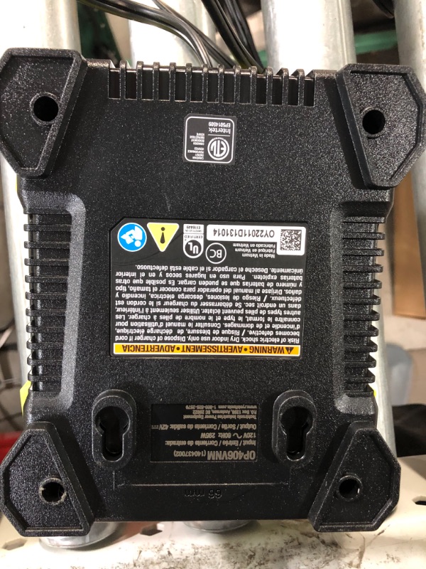 Photo 3 of RYOBI - 40V Lithium-Ion Rapid Charger - OP406AVNM