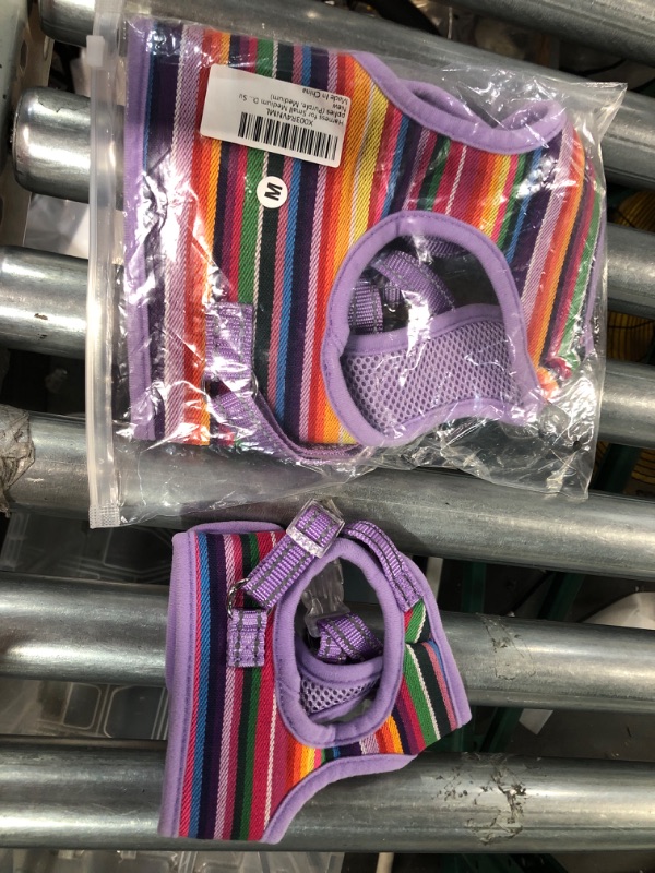 Photo 1 of 2PK - MEDIUM AND XSMALL DOG HARNESS - PURPLE RAINBOW 