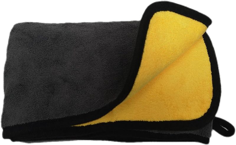 Photo 1 of (similar to stock photo) micro fiber car drying towels - yellow and grey - 5 pack 