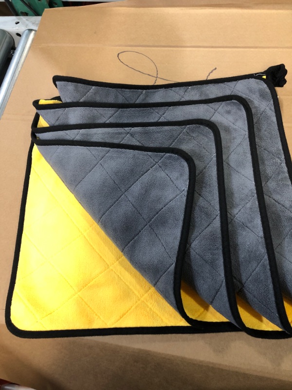 Photo 2 of (SIMILAR TO STOCK PIC) Mirco fiber car towel (grey and yellow) 