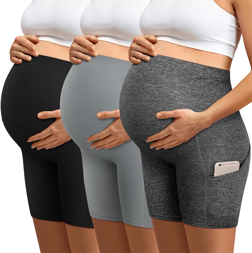 Photo 1 of 3 Pcs Women Maternity Biker Shorts