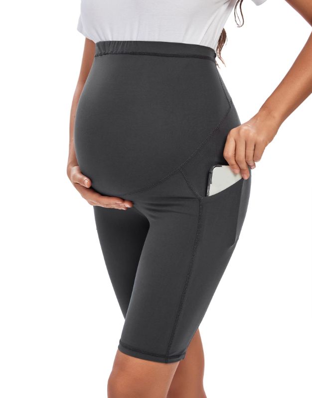 Photo 2 of MAZUSPORTS Women's Maternity Yoga Shorts 5"/9" X-Large Dark Grey