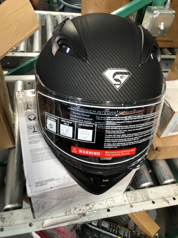 Photo 4 of KYPARA Full Face Motorcycle Helmet with Internal Tinted Visor & DOT Approved for Moped ATV Cruiser Scooter (Matt Black, Small)