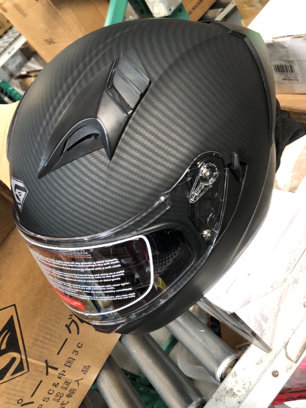 Photo 5 of KYPARA Full Face Motorcycle Helmet with Internal Tinted Visor & DOT Approved for Moped ATV Cruiser Scooter (Matt Black, Small)