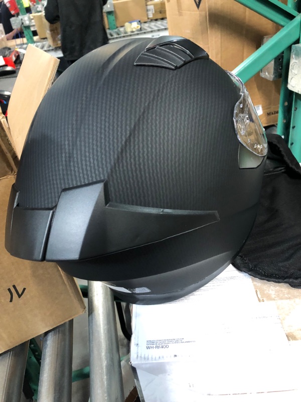 Photo 3 of KYPARA Full Face Motorcycle Helmet with Internal Tinted Visor & DOT Approved for Moped ATV Cruiser Scooter (Matt Black, Small)