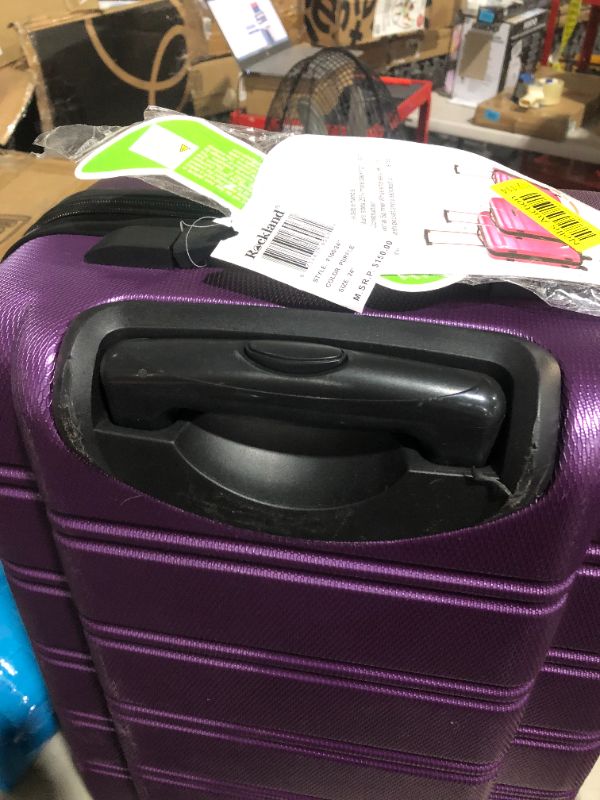 Photo 5 of ***DAMAGED - SEE NOTES***
Rockland Melbourne Hardside Expandable Spinner Wheel Luggage, Purple, Carry-On 24 inches