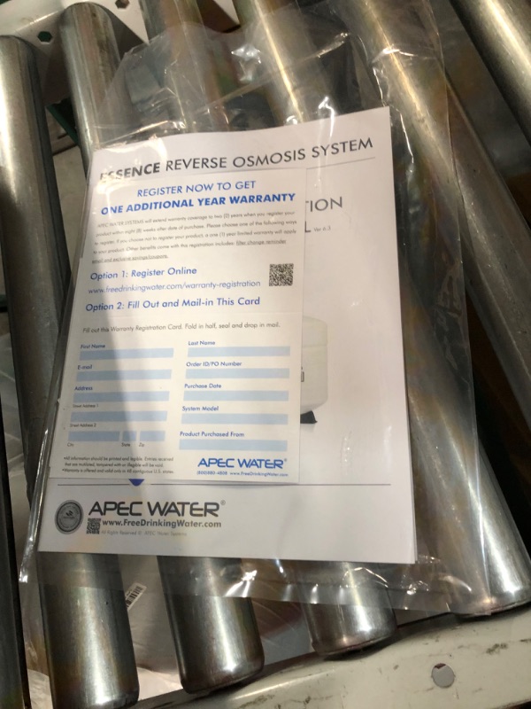 Photo 5 of **UNABLE TO TEST** open box like new
Essence Premium Quality 5-Stage Under-Sink Reverse Osmosis Drinking Water Filter System