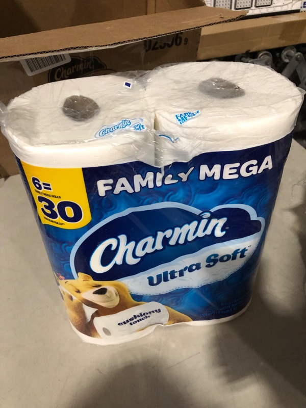 Photo 2 of 
Charmin Ultra Soft Cushiony Touch Toilet Paper, 18 Family Mega Rolls = 90 Regular Rolls