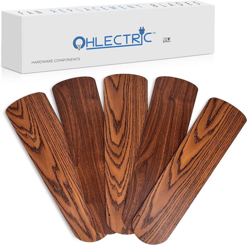 Photo 1 of **STOCK PHOTO JUST FOR REFERENCE**
OHLECTRIC 20" Fan Blades - Fan Replacement Blade For 52" Ceiling Fan - Substitution for Broken Blade - Ceiling Fan Blade - Indoor - Oak/Walnut - 5Pcs - OL-40458
