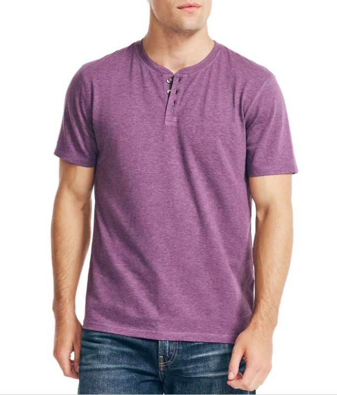 Photo 1 of 3 pack - Lucky Brand Men's Short Sleeve Henley Three Button Tee (vintage violet, light blue, Navy blue )
