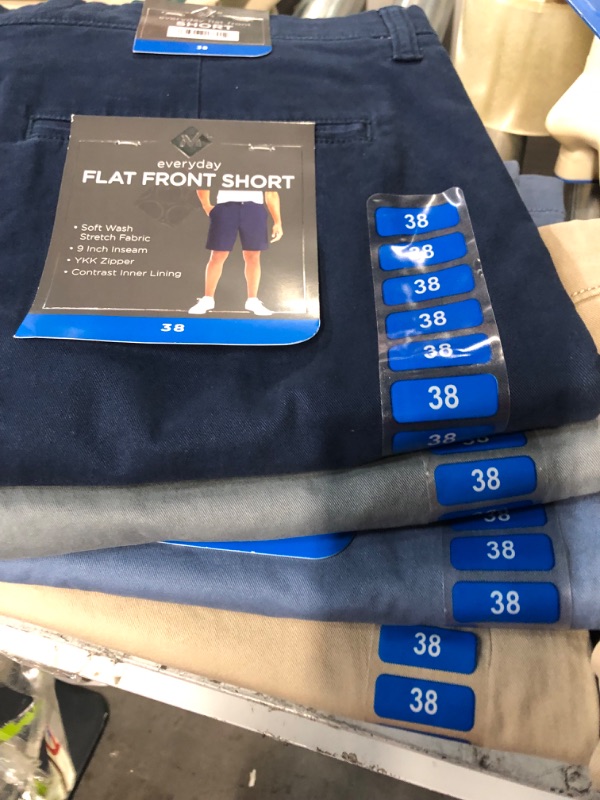 Photo 2 of 4PACK - Member's Mark Men's Everyday Stretch Flat Front Short (GREY, TAN, LIGHT/NAVY BLUE) 38