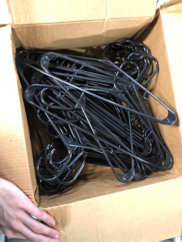 Photo 3 of  Black Plastic Hangers 50 Pack, Plastic Clothes Hangers Shirt Hangers