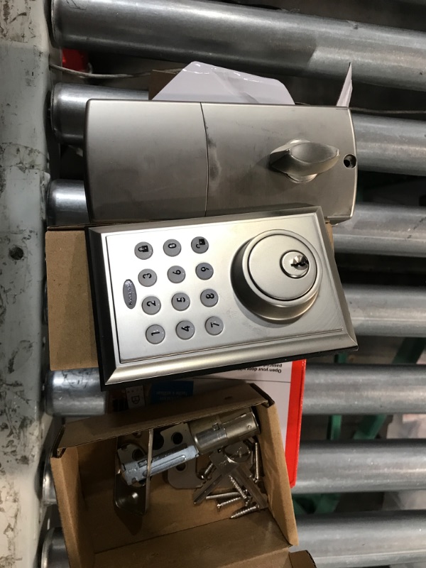 Photo 2 of Honeywell Safes & Door Locks BLE Electronic Entry Deadbolt with Keypad, Square Faceplate, Satin Nickel Satin Nickel Electronic Entry Deadbolt