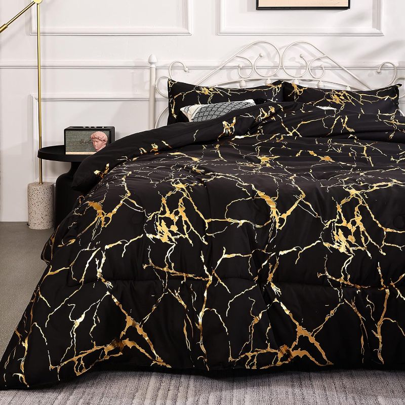 Photo 1 of **STOCK PHOTO REFEENCE ONLY** Gold Black Comforter 