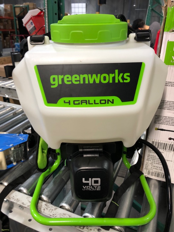 Photo 3 of ***MISSING ACCESSORIES*** Greenworks 40V Cordless Backpack Sprayer (4 Gallon / 5 Tips / 25 FT Spray) 