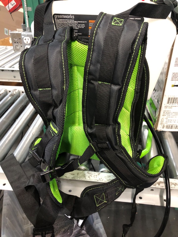 Photo 4 of ***MISSING ACCESSORIES*** Greenworks 40V Cordless Backpack Sprayer (4 Gallon / 5 Tips / 25 FT Spray) 