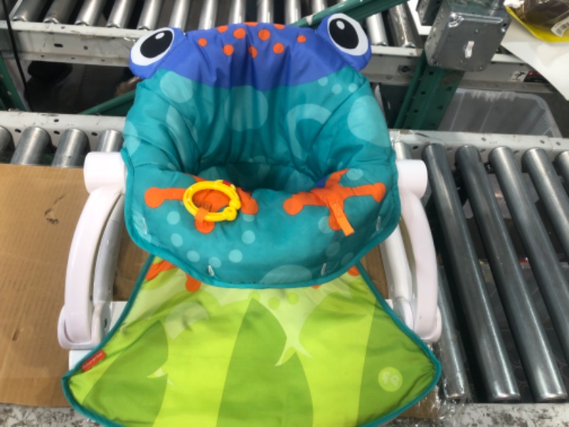 Photo 2 of ***see notes***Fisher-Price Portable Baby Chair, Sit-Me-Up Floor Seat With Teething Toy And Crinkle Toy Butterfly, Froggy Seat Pad Frog (Frustration Free Packaging)