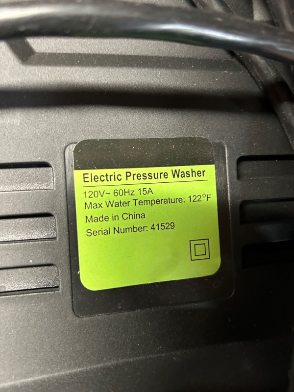 Photo 3 of **PARTS ONLY** Workmoto Electric Pressure Washer, Power Washer with Foam Cannon, 4 Quick Connect Nozzles, 3900 PSI 2.4 GPM