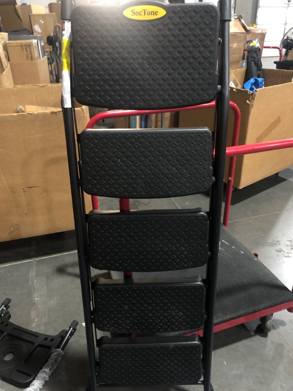 Photo 2 of *USED* SocTone 5 Step Ladder with Handrails, Folding Step Stool with Tool Platform, Black