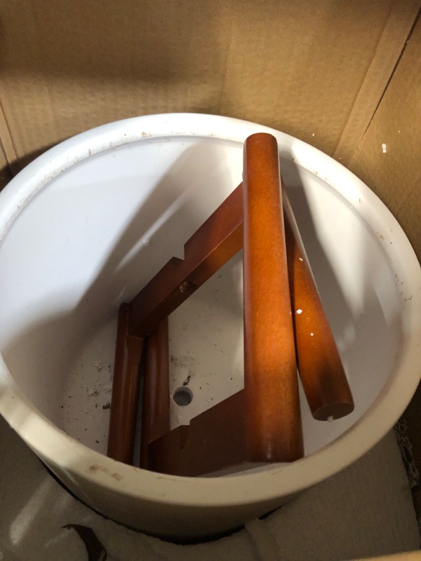 Photo 1 of **MISSING HARDWARE, PARTS ONLY** APOC HOME 10 Inch Planter Pot with Stand, Tall Plant Pot with Stand, White
