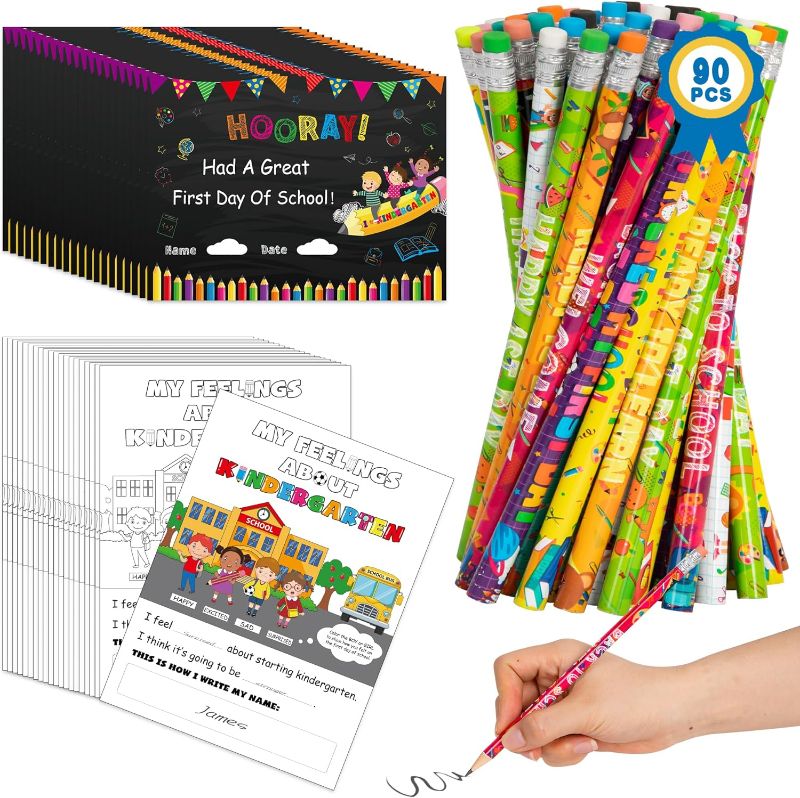 Photo 1 of 90PCS Back to School Supplies, 30PCS Pencils 30PCS Certificates 30PCS Coloring Postcard - (2 PACK) 